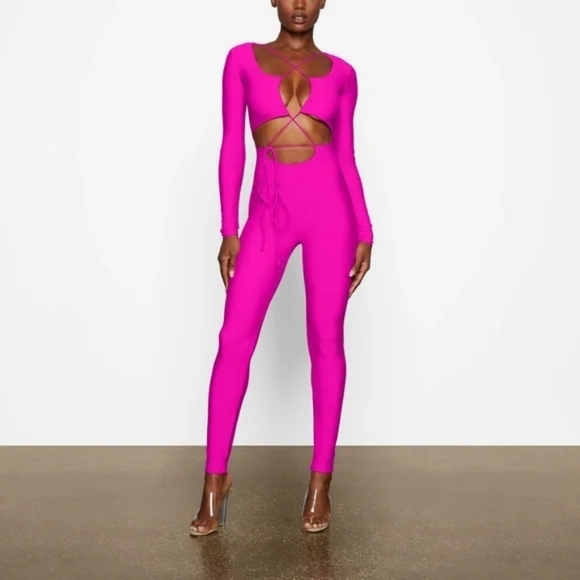 SKIMS Pants - 💘 SKIMS LACE UP CATSUIT fuchsia